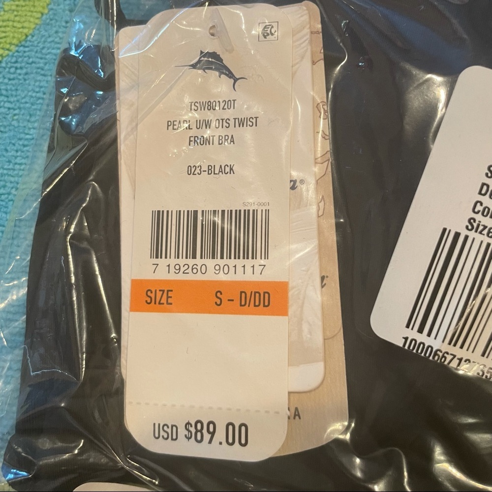 TOMMY BAHAMA NWT PEARL UNDERWIRE TWIST BIKINI BLAC - Picture 3 of 3
